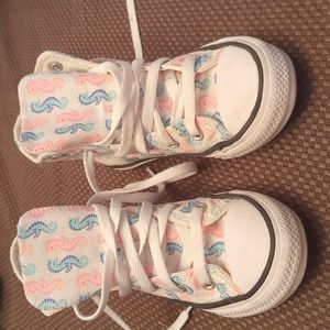 Girls converse, size 12, Blue&pink seahorses.